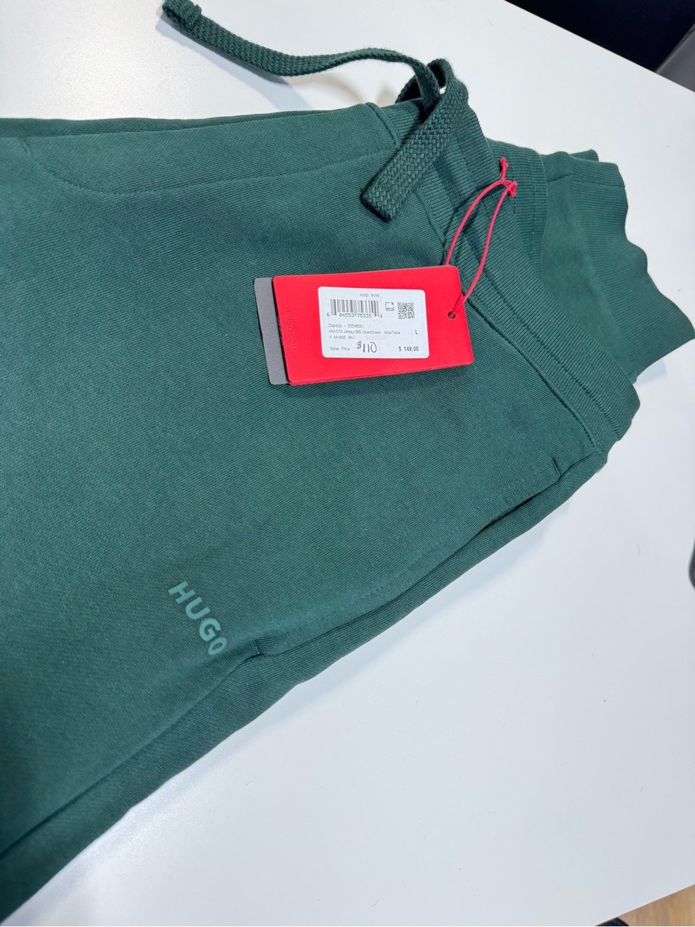 HUGO Men's Deep Green Logo Sweatpants